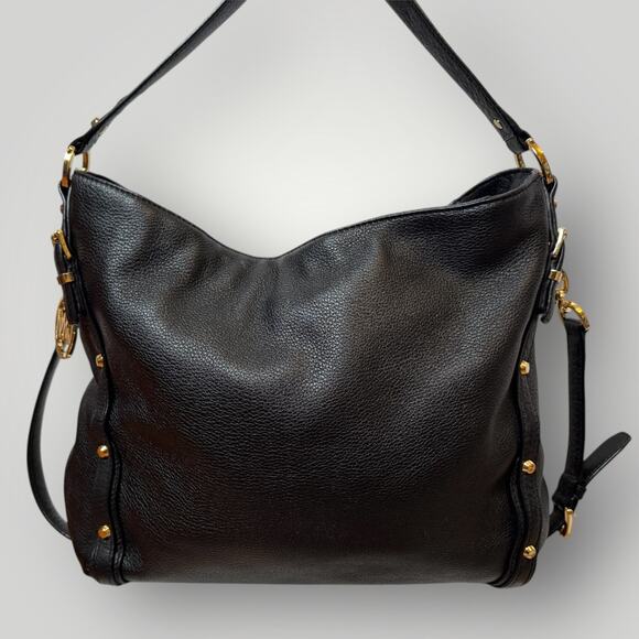 Michael Kors Astor Studded Black Leather Hobo Bag - Like New - Picture 2 of 16
